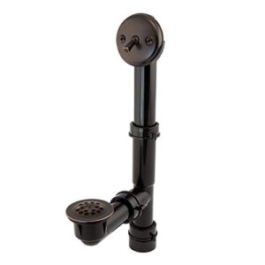 everbilt trip lever 1-1/2 in. black poly pipe bath waste and overflow drain in oil rubbed bronze