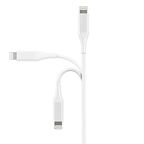 Amazon Basics USB-C to Lightning Cable, MFi Certified Charging Cord for Apple iPhone 14 13 12 11 X Xs Pro, Pro Max, Plus, iPad, 10,000 Bend Lifespan - White, 6-Ft