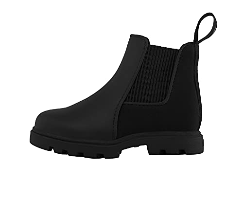 Native Shoes Kids Kensington Treklite Unisex Booties for Toddlers & Little Kids - Vegan, All-weather Rounder, Waterproof Chelsea-Style Shoes - Jiffy Black 10 Toddler M