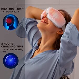 CINCOM Eye Massager with Heat, Air Compression Eye Massager for Migraine Headache Relief with Bluetooth Music, Infrared Eye Massager for Dry Eyes Fatigue Dark Circles Improve Circulation and Sleep