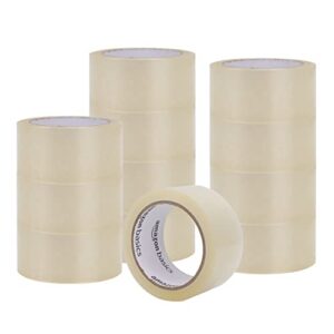 amazon basics packaging tape, 1.9 in x 72.2 yards, 1.8mil thickness (12-roll), clear
