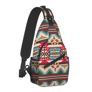 ajunjunpai native american style fabric patch shoulder bags mini rope sling bag crossbody waterproof fashion chest daypack for women men hiking travel runner biking climbing