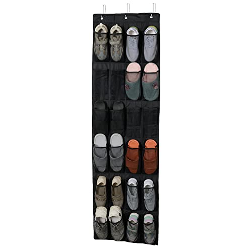 Amazon Basics Over the Door Organizer with 24 Pockets - Black