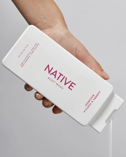 Native Body Wash Twin Pack | Naturally Derived Clean Ingredients, 18 fl oz (532 mL) Each (Cherry Vanilla & Macaron/ Sweet Peach & Nectar)