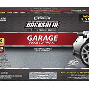 Rust-Oleum 293513 Rocksolid Polycuramine Garage Oil Floor Coating, 2.5 Car Kit, Gray