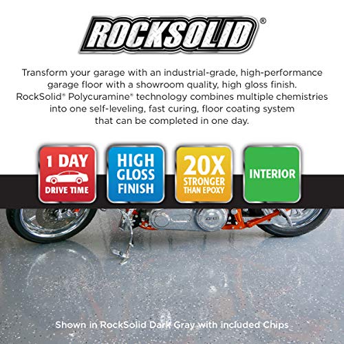 Rust-Oleum 293513 Rocksolid Polycuramine Garage Oil Floor Coating, 2.5 Car Kit, Gray