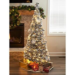 Sharper Image Pop-Up 6Ft. White Flocked Christmas Tree