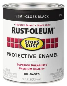 rust-oleum 7798502 stops rust brush on paint, 1 quarts (pack of 1), semi-gloss black, 32 fl oz