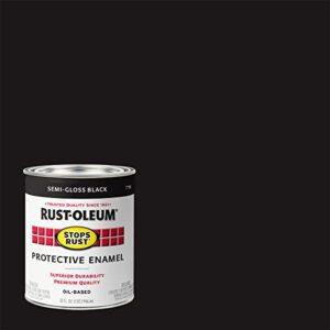 Rust-Oleum 7798502 Stops Rust Brush On Paint, 1 Quarts (Pack of 1), Semi-Gloss Black, 32 Fl Oz