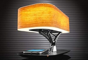 sharper image bonsai bluetooth speaker lamp with wireless charging pad