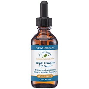 native remedies triple complex ut tonic – natural homeopathic formula to relieve bladder irritation, burning sensation, frequent urination and urgency – 59 ml