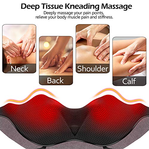 Massagers for Neck and Back Pain Relief,Great Gifts for Women/Men/Dad/Mom Birthday,Shiatsu Shoulder Foot Massager with Heat,Deep Tissue Massage Pillow for Body Muscle Kneading