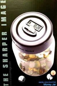 the sharper image electronic digital coin counting money jar – piggy savings bank