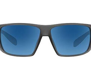 Native Eyewear Sightcaster Rectangular Sunglasses, Matte Smoke Crystal/Blue Reflex Polarized, 64 mm