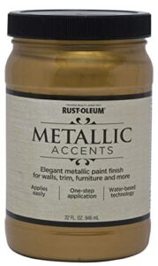 rust-oleum 253607 metallic accents paint, quart, gold mine 32 fl oz (pack of 1)