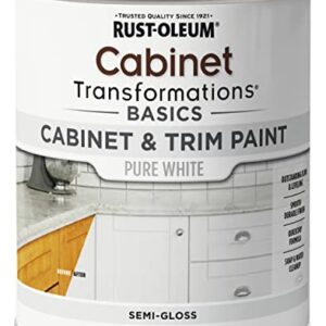 Rust-Oleum 372007 Transformations Basics Cabinet & Trim Paint, Quart, Pure White