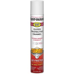 rust-oleum 334133 stops rust turbo spray paint, 24 oz, gloss white