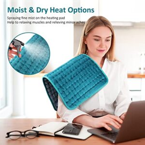 Electric Heating pad for Back/Shoulder/Neck/knee/leg Pain, Cramps and Arthritis Relief, 6 Fast Heating Settings, Auto-Off, Machine Washable, Moist Dry Heat Options, Extra Large 12"x24"