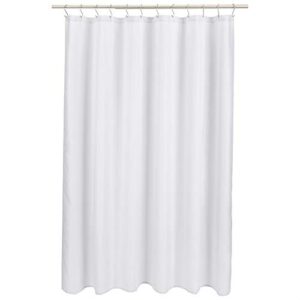amazon basics linen style bathroom shower curtain – bright white, 72 inch