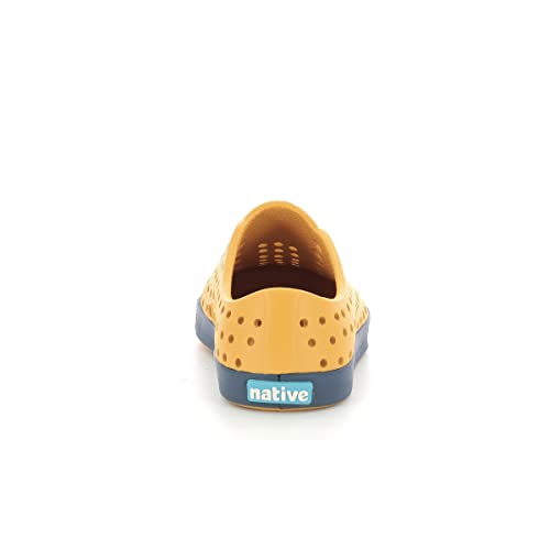 Native Shoes Kids Jefferson for Little and Big Kids - Injection-Molded EVA Construction with Rubber rand and Round Toe, Comfortable and Playful Kids Shoes Wheat Yellow/Frontier Blue 12 Little Kid M