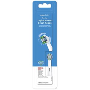 amazon basics flossing replacement brush heads, 3 count, 1-pack (fits most oral-b electric toothbrushes) (previously solimo)