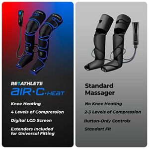 REATHLETE Leg Massager, Air Compression for Circulation Calf Feet Thigh Massage, Muscle Pain Relief, Sequential Boots Device with Handheld Controller with Knee Heat Function