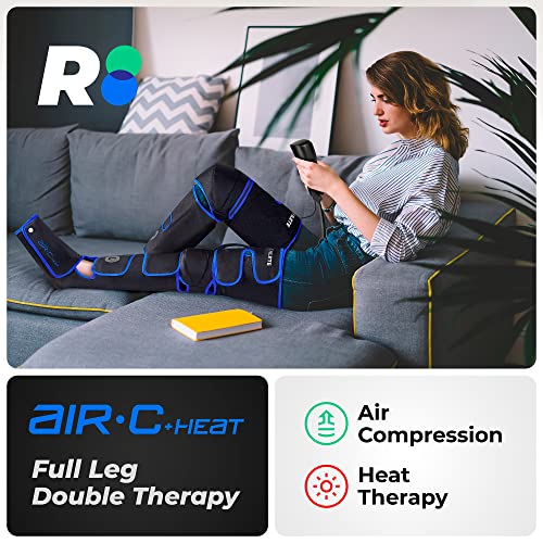 REATHLETE Leg Massager, Air Compression for Circulation Calf Feet Thigh Massage, Muscle Pain Relief, Sequential Boots Device with Handheld Controller with Knee Heat Function