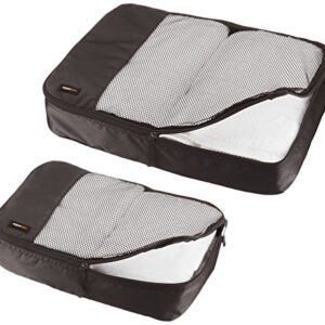 Amazon Basics 4 Piece Packing Travel Organizer Cubes Set - 2 Medium and 2 Large, Black