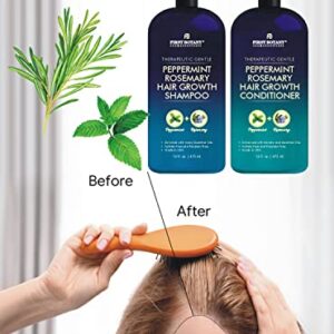 Peppermint Rosemary Hair Regrowth and Anti Hair Loss Shampoo and Conditioner Set - Daily Hydrating, Detoxifying, Volumizing Shampoo and Fights Dandruff For Men and Women 16 fl oz x 2