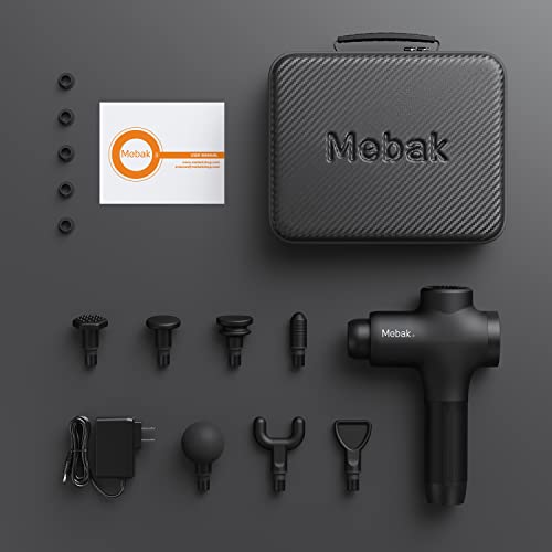 Mebak 3 Massage Gun Deep Tissue Massager for Pain Relief Neck Back Body Relaxation, Super Quiet Portable Electric Percussion Massage Black