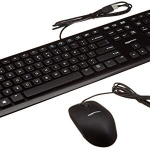Amazon Basics USB Wired Computer Keyboard and Wired Mouse Bundle Pack