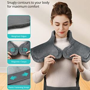 Heating Pad for Back Pain Relief, EVAJOY 24" x 29.5" Large Size Electric Massager Heating Pad for Neck, Back, Shoulders with 3 Heat Levels, 6 Massage Settings, 2H Auto Shut-Off