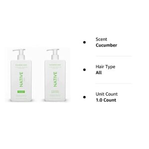 Native Shampoo and Conditioner Set | Sulfate Free, Paraben Free, Dye Free, with Naturally Derived Clean Ingredients| 16.5 oz (Cucumber & Mint, Volumizing), 1.31 pounds