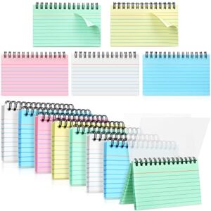 1250 sheets spiral bound index cards 5×3 inch colored lined flash cards for studying multicolor ruled flashcards on ring colorful memo note pads bulk for school office supplies, 25 pads