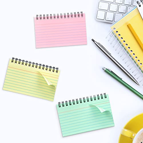 1250 Sheets Spiral Bound Index Cards 5x3 Inch Colored Lined Flash Cards ...