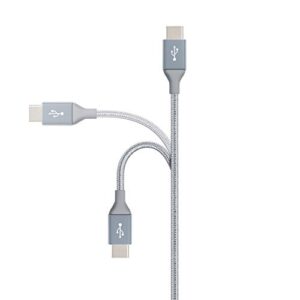 Amazon Basics 10 foot Nylon USB-C to USB-C 2.0 Fast Charging Cable, Dark Gray, Laptop