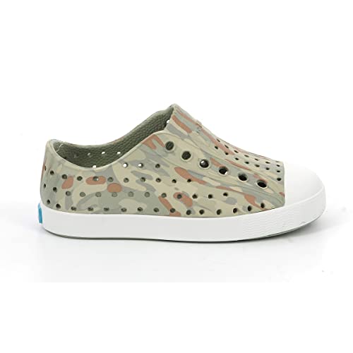 Native Shoes Kids Jefferson Print Sneakers for Little Kids - Free Friendly Step, Eva Upper, and Let Feet Breathe Elm Green/Shell White/Elm EU Camo 2 Little Kid M