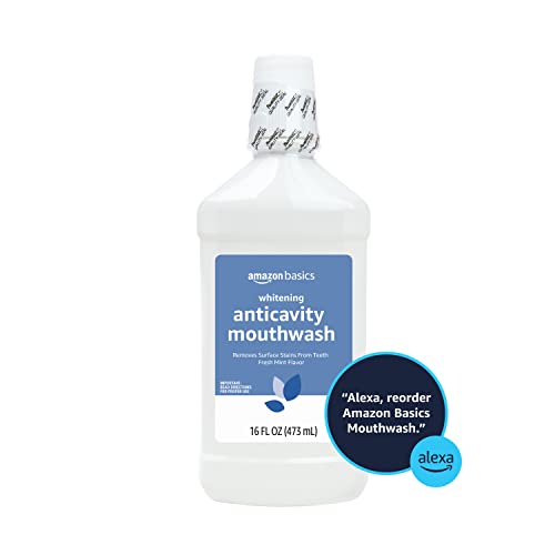 Amazon Basics Whitening Anticavity Mouthwash, 16 Fluid Ounces, 1-Pack (Previously Solimo)