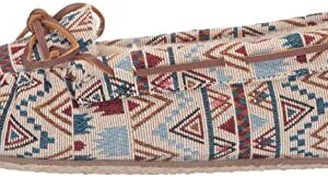 Minnetonka Womens Mosaic Cally Moccasin, Cream Mosaic, Size 8