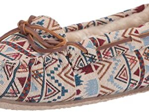 Minnetonka Womens Mosaic Cally Moccasin, Cream Mosaic, Size 8