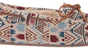 Minnetonka Womens Mosaic Cally Moccasin, Cream Mosaic, Size 8