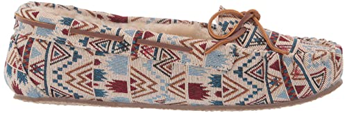 Minnetonka Womens Mosaic Cally Moccasin, Cream Mosaic, Size 8