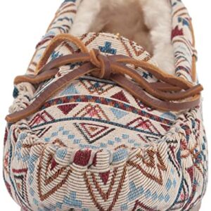 Minnetonka Womens Mosaic Cally Moccasin, Cream Mosaic, Size 8