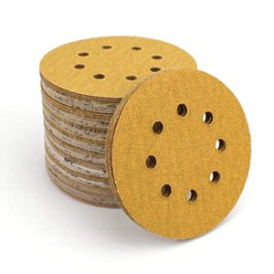 amazon basics 8-hole hook and loop sanding discs – assorted grit, 5-inch, 100-pack