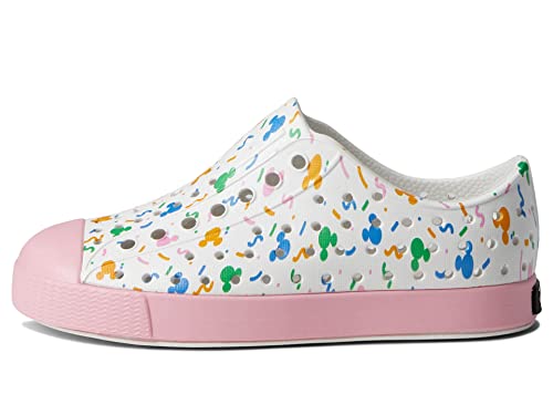 Native Shoes Jefferson Disney Print (Little Kid) Shell White/Princess Pink/Pastel Rad Confetti 13 Little Kid M