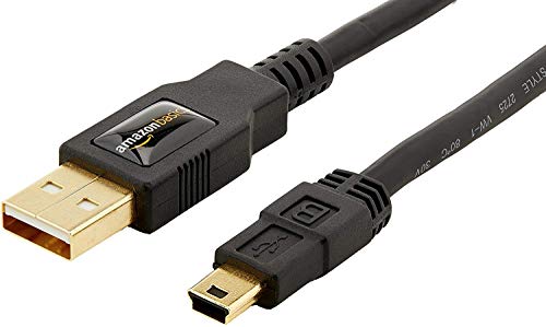 Amazon Basics USB 2.0 Cable - A-Male to Mini-B Cord - 6 Feet (1.8 Meters)Black- 1-Pack, for Personal Computer