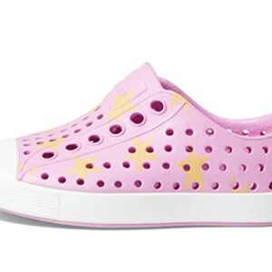 Native Shoes Kids Jefferson Sugarlite Print Sneakers for Toddler - EVA Upper with Round Toe Design, and Low-Top Silhouette Winterberry Pink/Shell White/Morning Stars 9 Toddler M