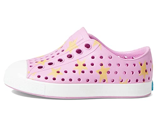 Native Shoes Kids Jefferson Sugarlite Print Sneakers for Toddler - EVA Upper with Round Toe Design, and Low-Top Silhouette Winterberry Pink/Shell White/Morning Stars 9 Toddler M