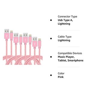 4Pack(3ft 6ft 10ft) Lightning Cable Apple Certified Braided Nylon Fast Charger Cable Compatible iPhone Max XS XR 8 Plus 7 Plus 6s 5s 5c Air iPad Mini iPod