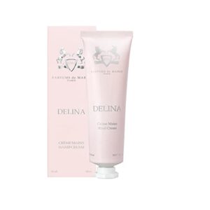 PARFUMS de MARLY - Delina Hand Cream - 1.0 Fl Oz - Ancillaries for Women - Top notes Rhubarb, Lychee, Bergamot Essence - Heart notes Turkish Rose, Peony, Vanilla - Base notes Cashmeran, Musk - 30ml